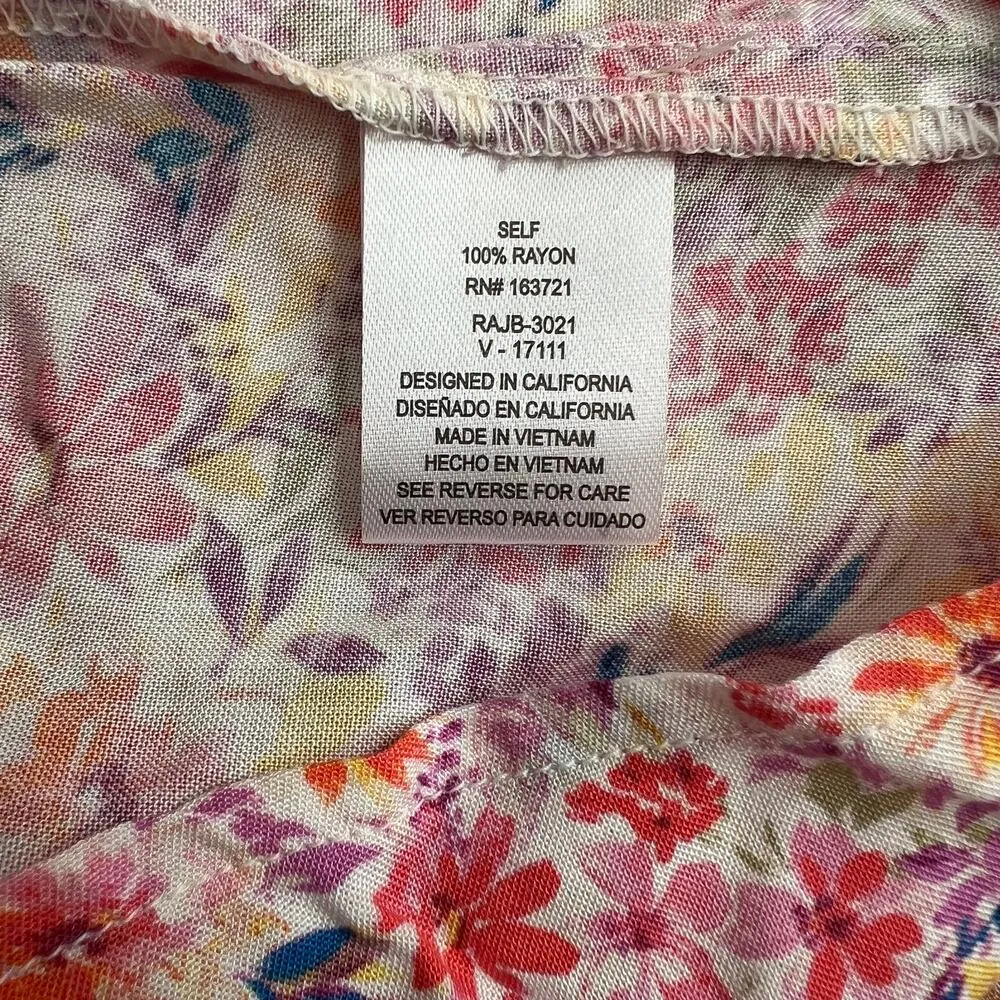 BEBOP Multicolor Womens Juniors Floral Print Short Sleeve Romper, Small - Image 7