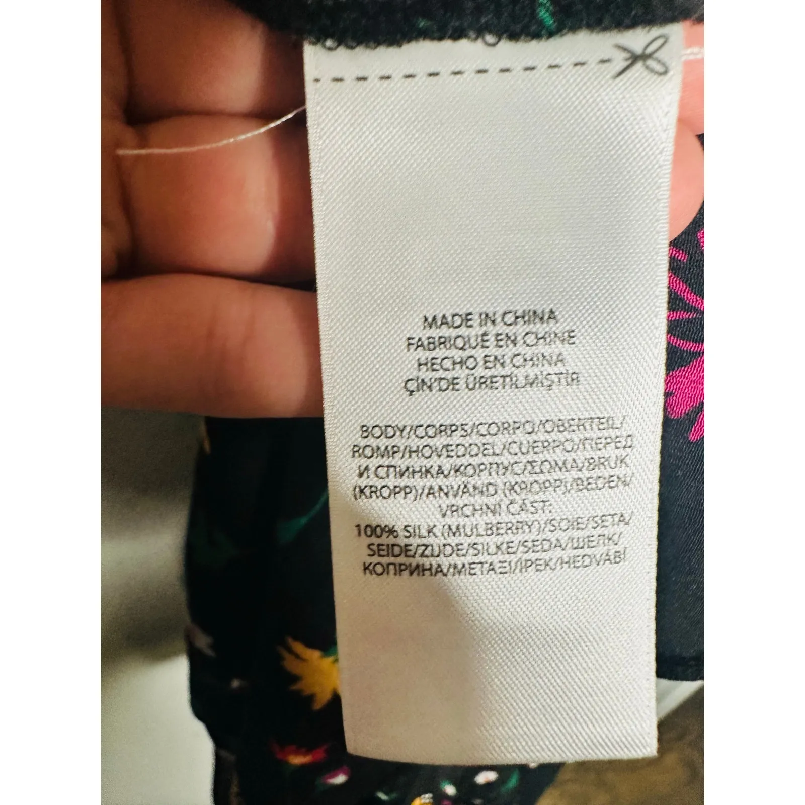 POLO RALPH LAUREN Black Floral 100% Silk Nime Midi Dress Size 8 - Image 16