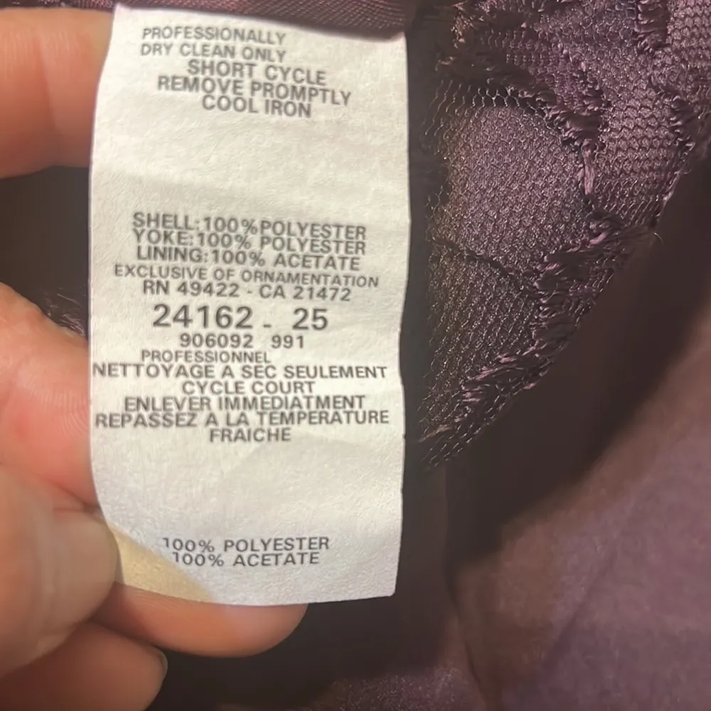 Jessica McClintock Bridal Long Dress  purple Lace USA sz  8 - Image 6