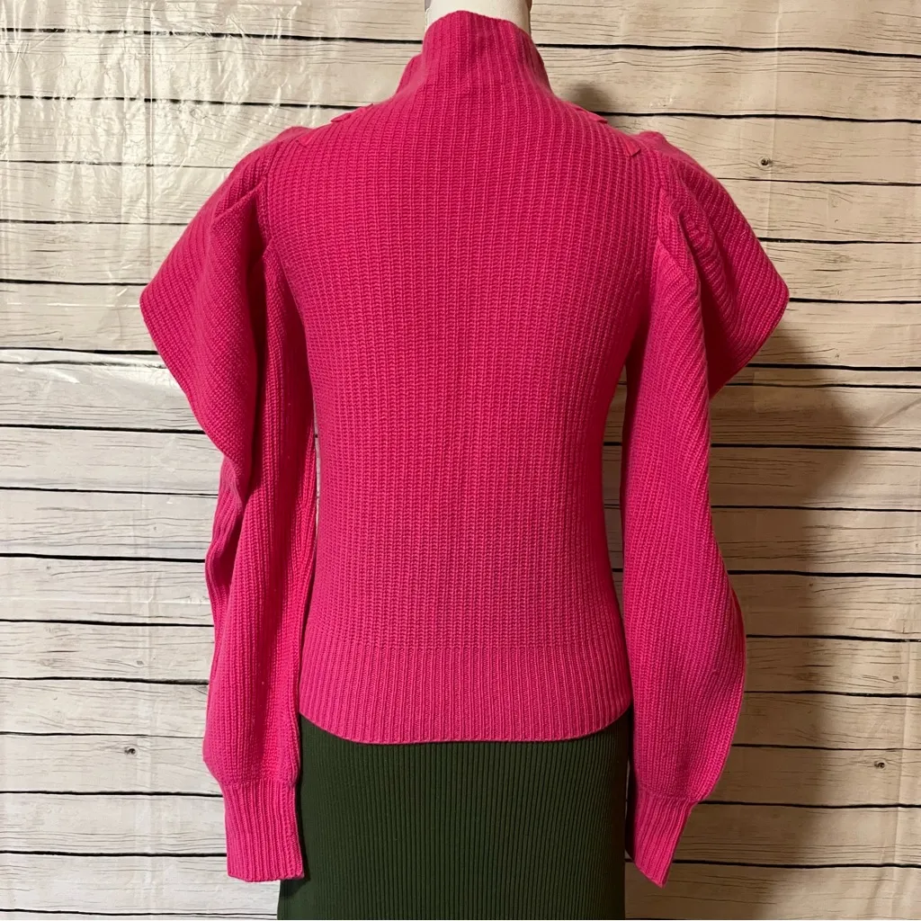 LoveShackFancy 100% Cashmere Potter Pullover Puff
Sleeve Bow Detail Pink Sweater - Image 12