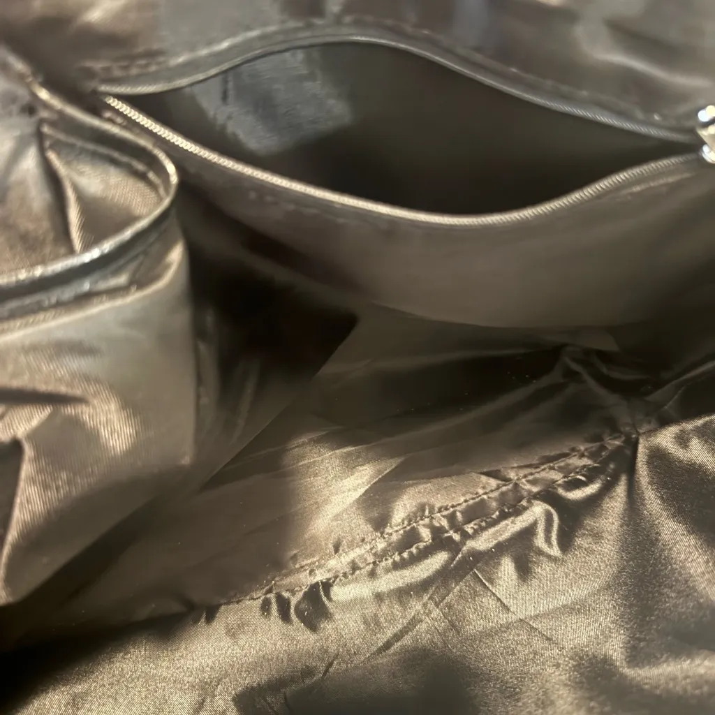 Classic Black Faux Leather Tote Shoulder Bag – Large, 16” x 12” - Image 5