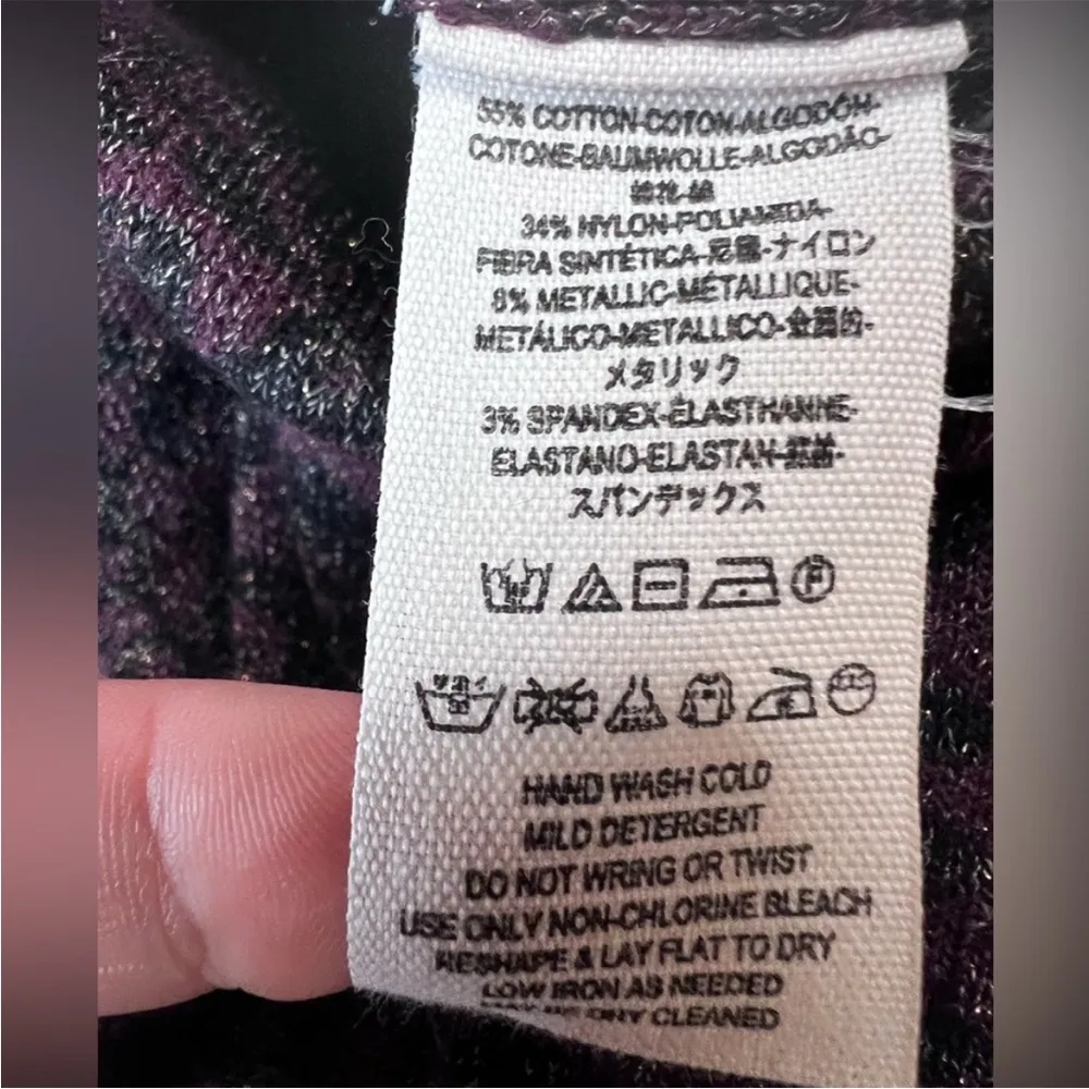 Free People Wine & Black Metallic Jacquard Flare Knit Pant Whimsigoth - Medium - Image 9