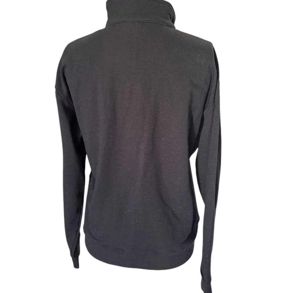 Boston Proper Crystal Half Zip Pullover jacket  Black SMALL - Image 4
