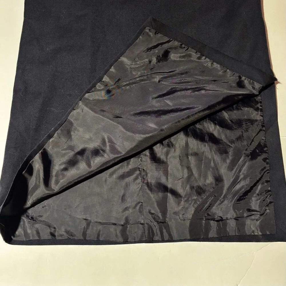 Harve Benard Navy Blue Wool Midi Dress Women's Size 6 Vintage Pockets Pullover - Image 5