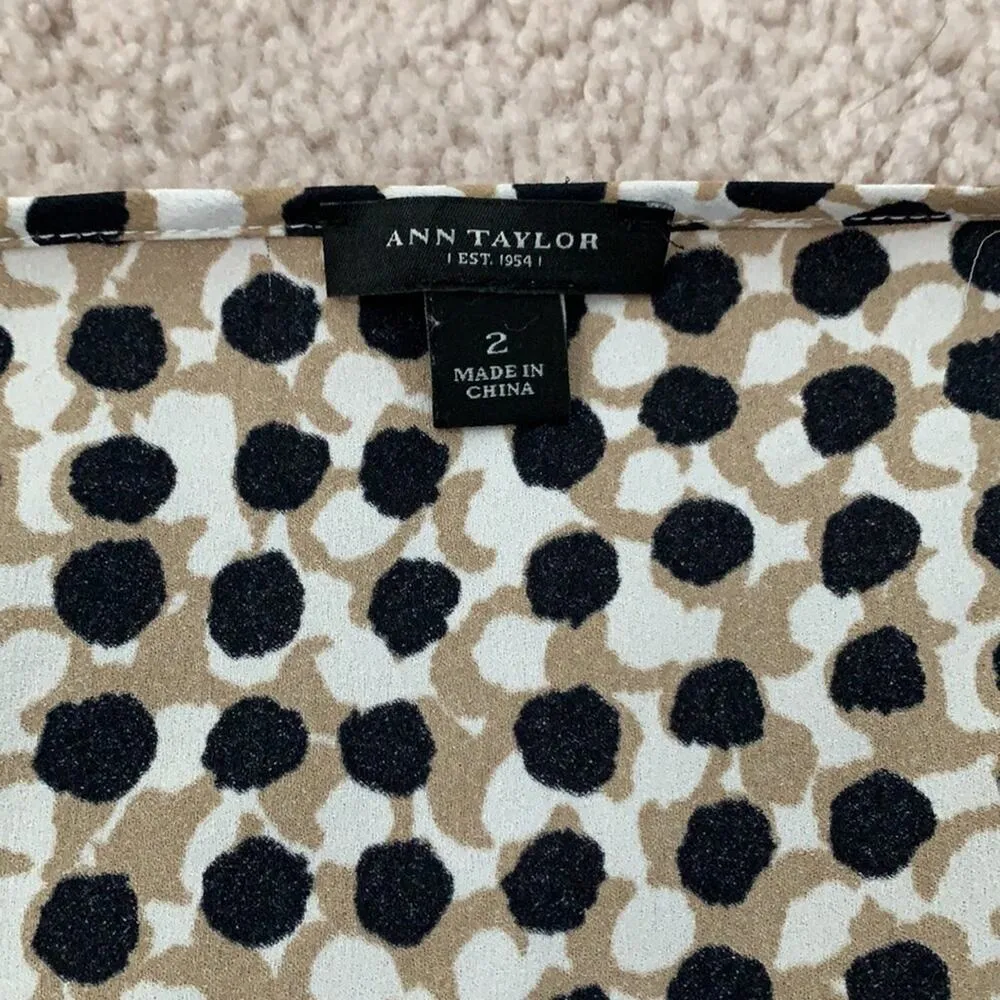 Ann Taylor Polka dot Blouse Sz 2 - Image 3