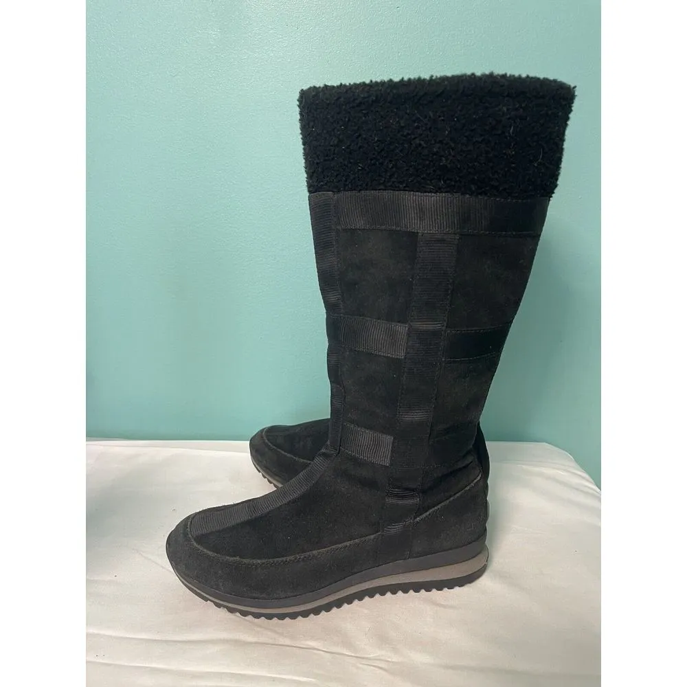 Timberland‎ Tall Suede Black Boots Womens sz 7 Zipper Side - Image 4