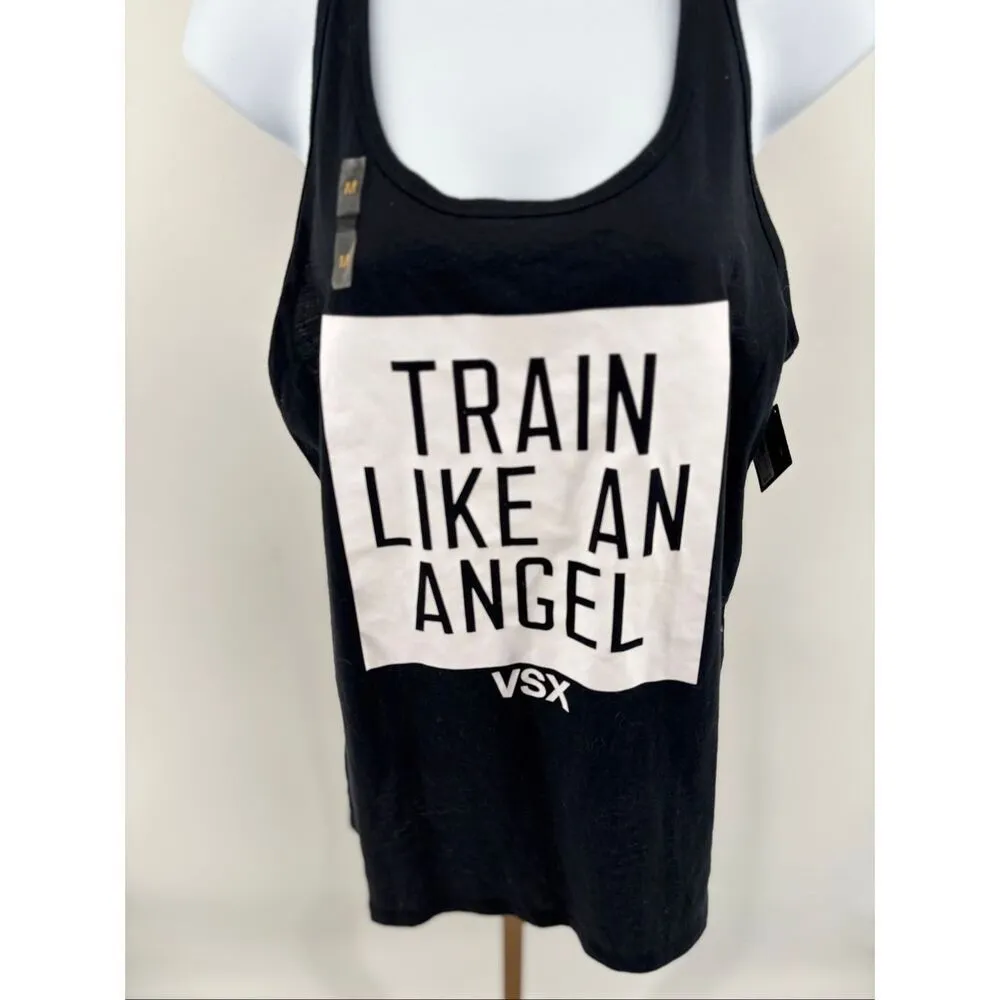 Victoria's Secret VSX Sport Black Tank Top Train Like An Angel Size Medium NWT - Image 3