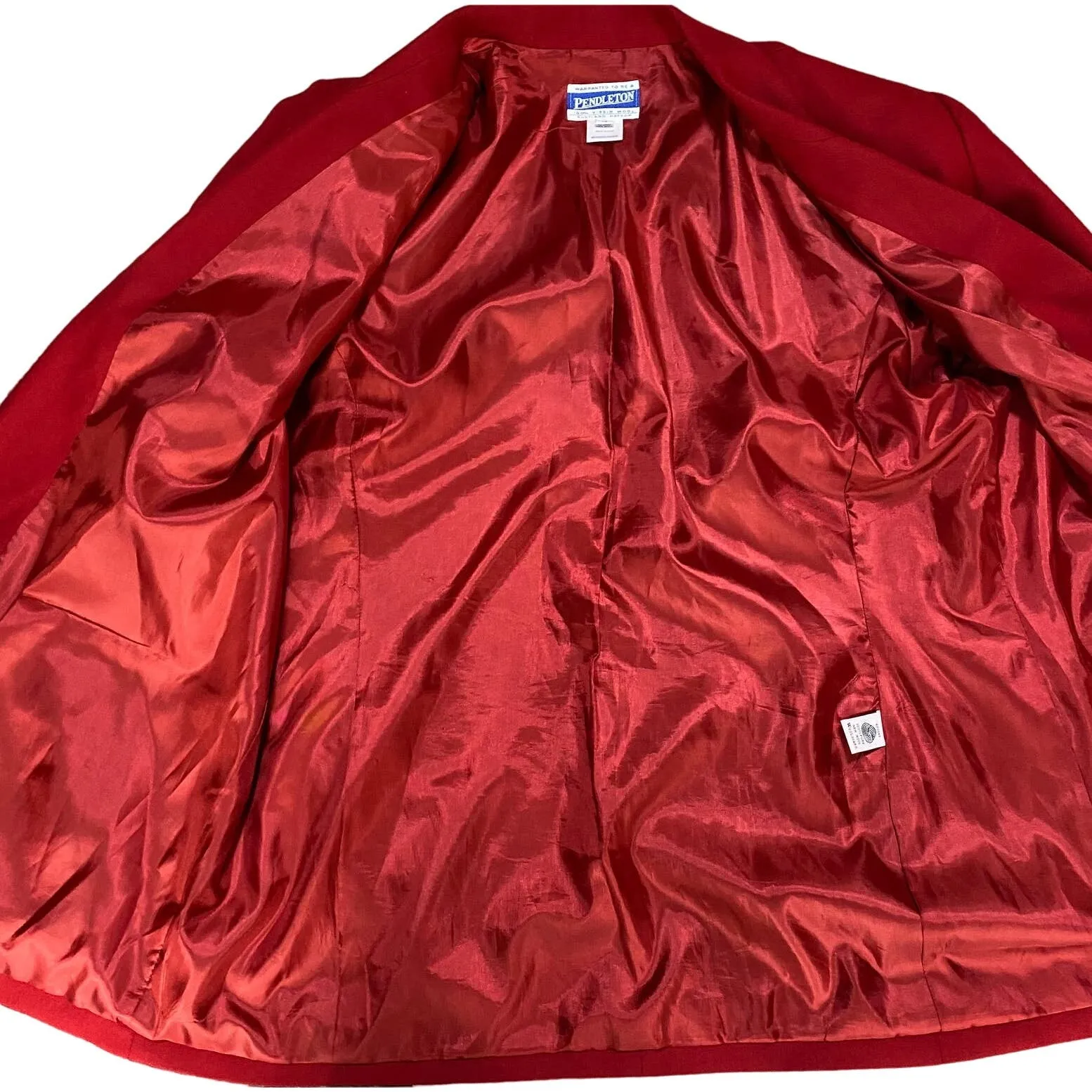 Vintage Pendleton Wool Blazer Single Breasted Button Down Pockets Red Womens 14 - Image 8