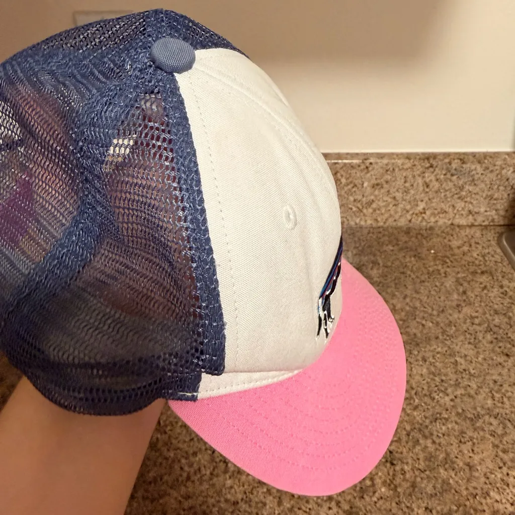 Patagonia Blue and White Trucker Hat - Image 6