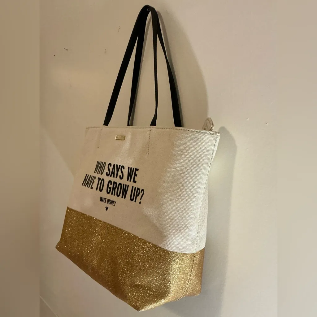 A Rare Vintage Disney Kate Spade Who says we have to grow up? Large Tote Handbag - Image 2