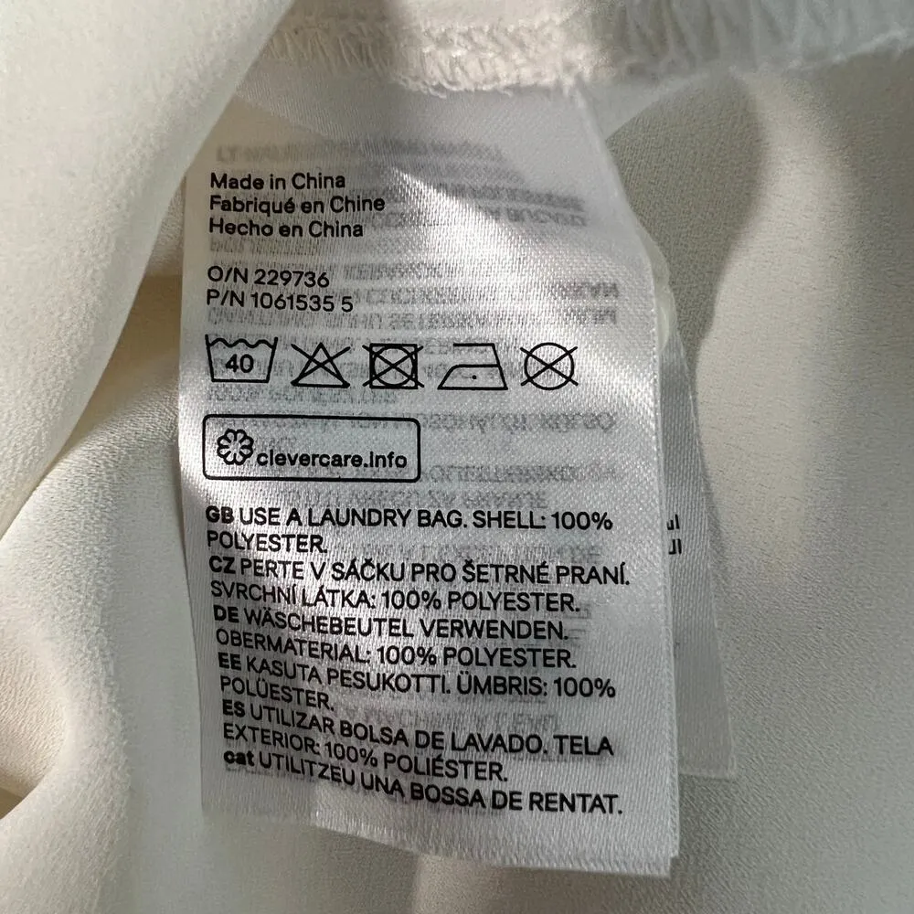 H&M Perforated Cream Tunic Top Womens Large Party Business Career Quiet Luxury - Image 11