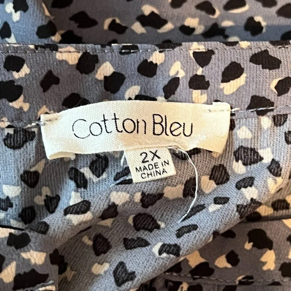 Cotton Bleu Long Sleeve Blouse Size 2X Gray - Image 4