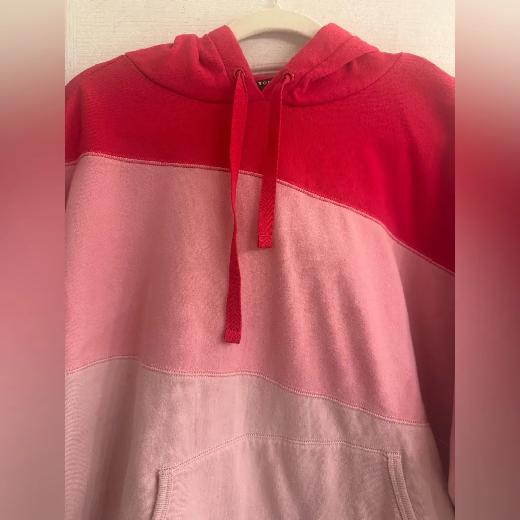 Torrid Pink Colorblock Valentine Cozy Fleece Relaxed Hoodie Sweatshirt - size 2 - Image 2