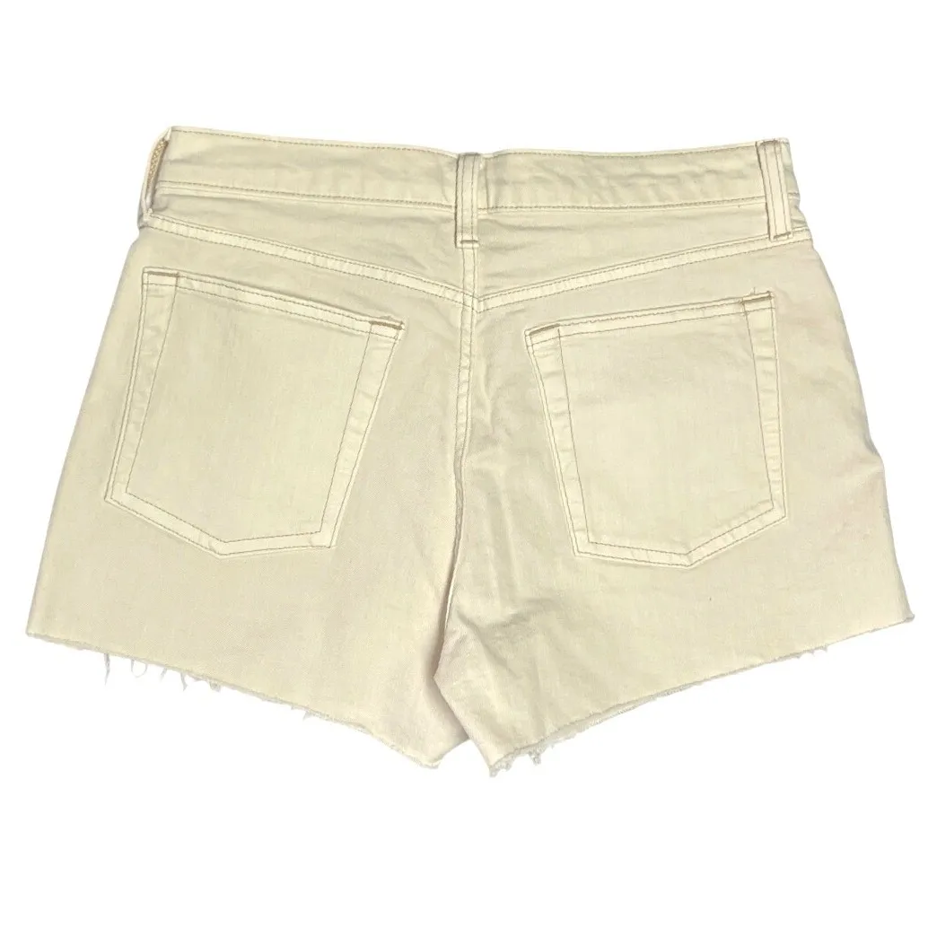 Gap Cheeky Short V White Denim Shorts Womens 8/29 High Rise Raw Hem NWT - Image 2