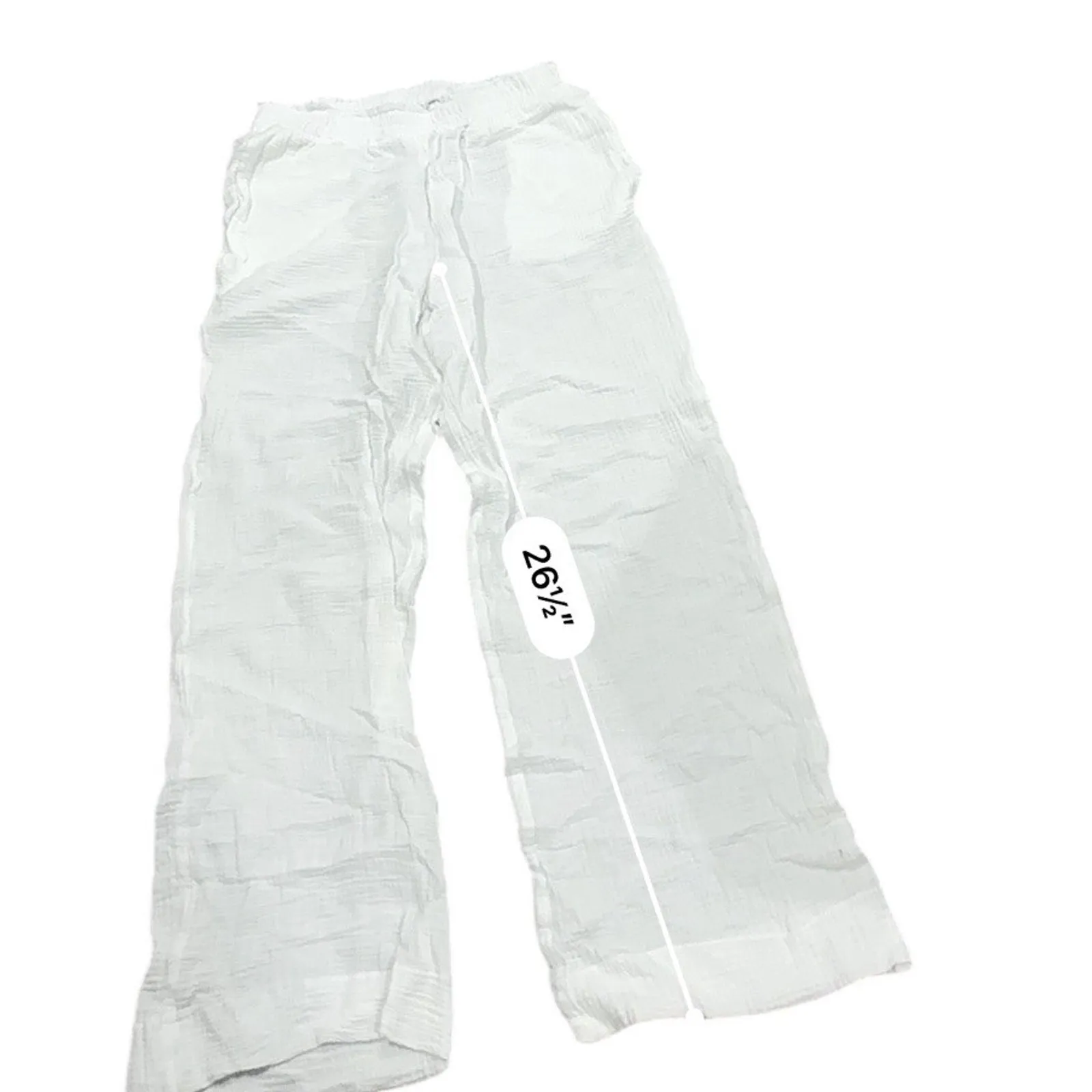 Shade & Shore Women's Gauze Pull-On Cover Up Pants White size XS - Image 6