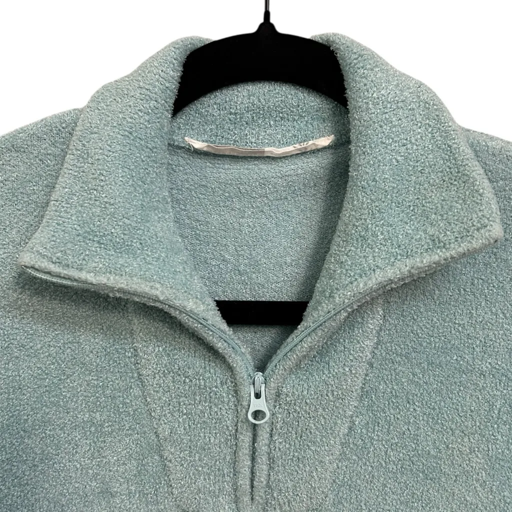 Athleta Women’s Baby Blue Teddy Cozy Baby Blue Quarter Zip Long Sleeve Top Small - Image 2