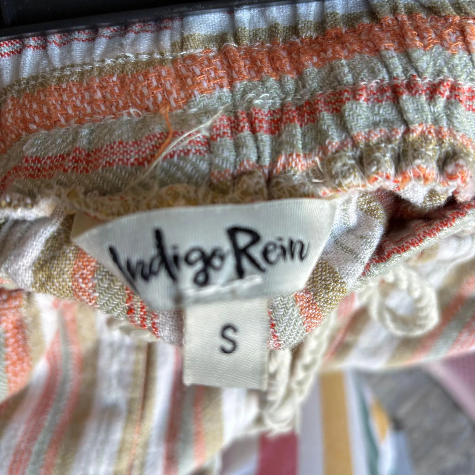 Indigio Rein Women's Drawstring Striped Wide Leg Pants Small - Image 4