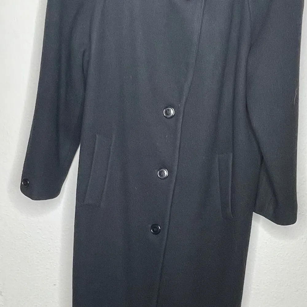 Vintage Stephanie Andrews Wool Coat Black Size 8 - Image 4