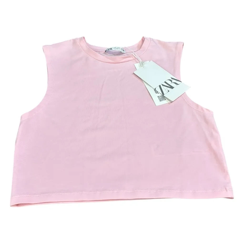Zara Soft Stretchy Pink Crop Top - Image 2