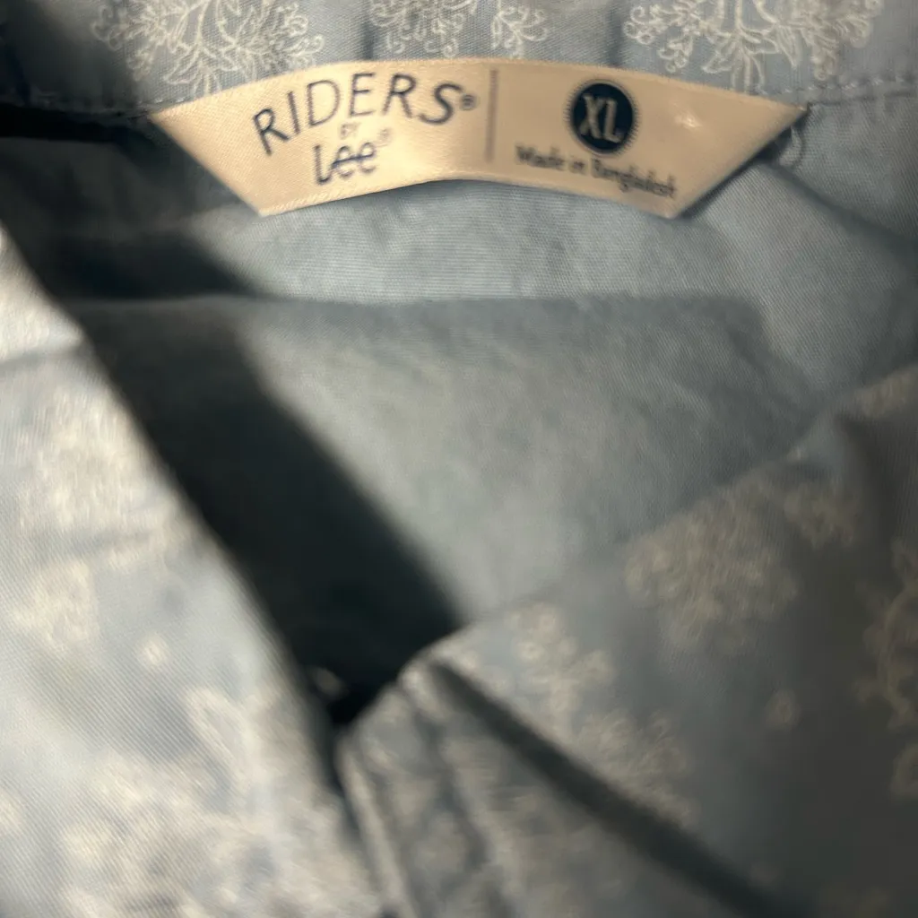 Riders by Lee Blue Floral Button Down Shirt - Image 8