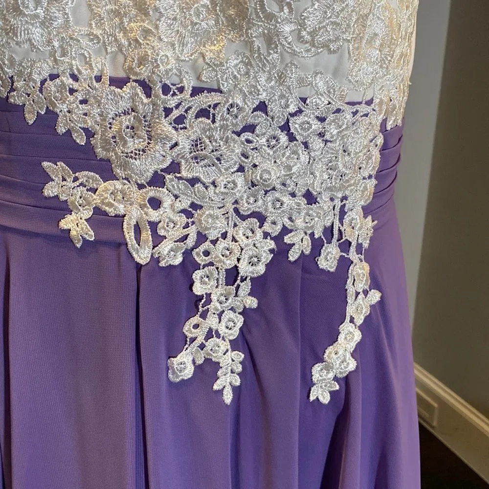 Women’s Ivory Lace Top Chiffon V - Image 3