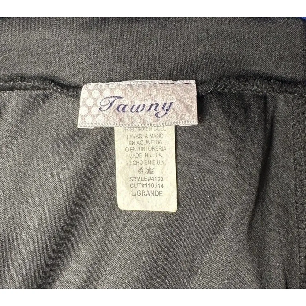 Vtg 90s Tawny Blue Sequin black Sheer Long Formal Cocktail Dress Sleeveless Sz L Size L - Image 10