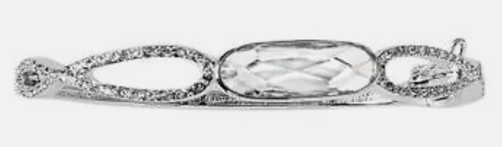 Lia Sophia “Maiden” Silver Tone Infinity Crystal Hinged Bangle Bracelet - Image 2