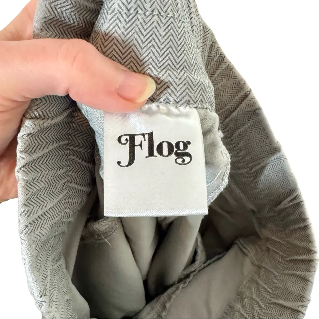 Bevy Flog Shely Gray Herringbone Drawstring Jogger Pants Size 24 - Image 10