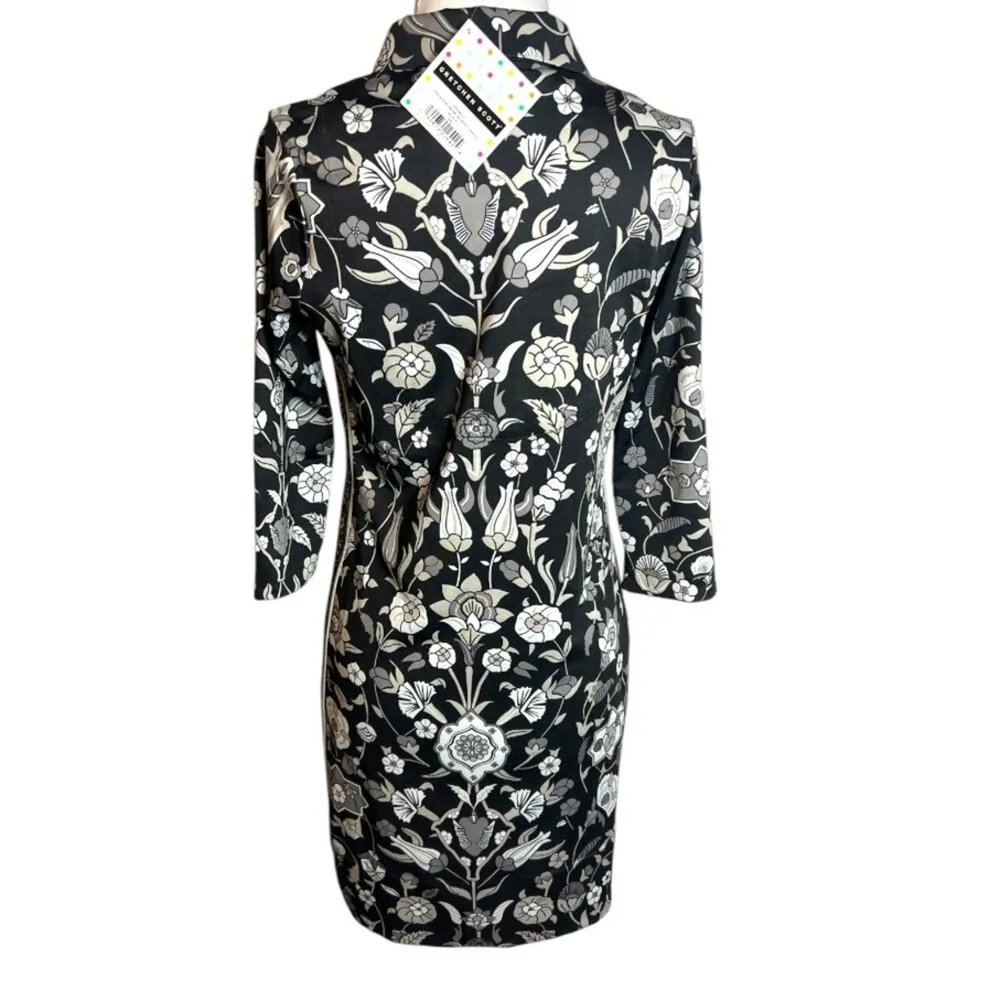 NWT Gretchen Scott everywhere dress midnight garden Sz XS - Image 3
