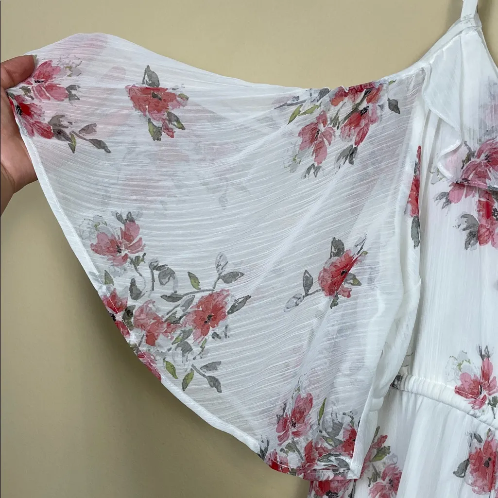 NWT Torrid Women’s Boho Floral Print Ruffle Hanging Flare Sleeve Tank Blouse - Image 3