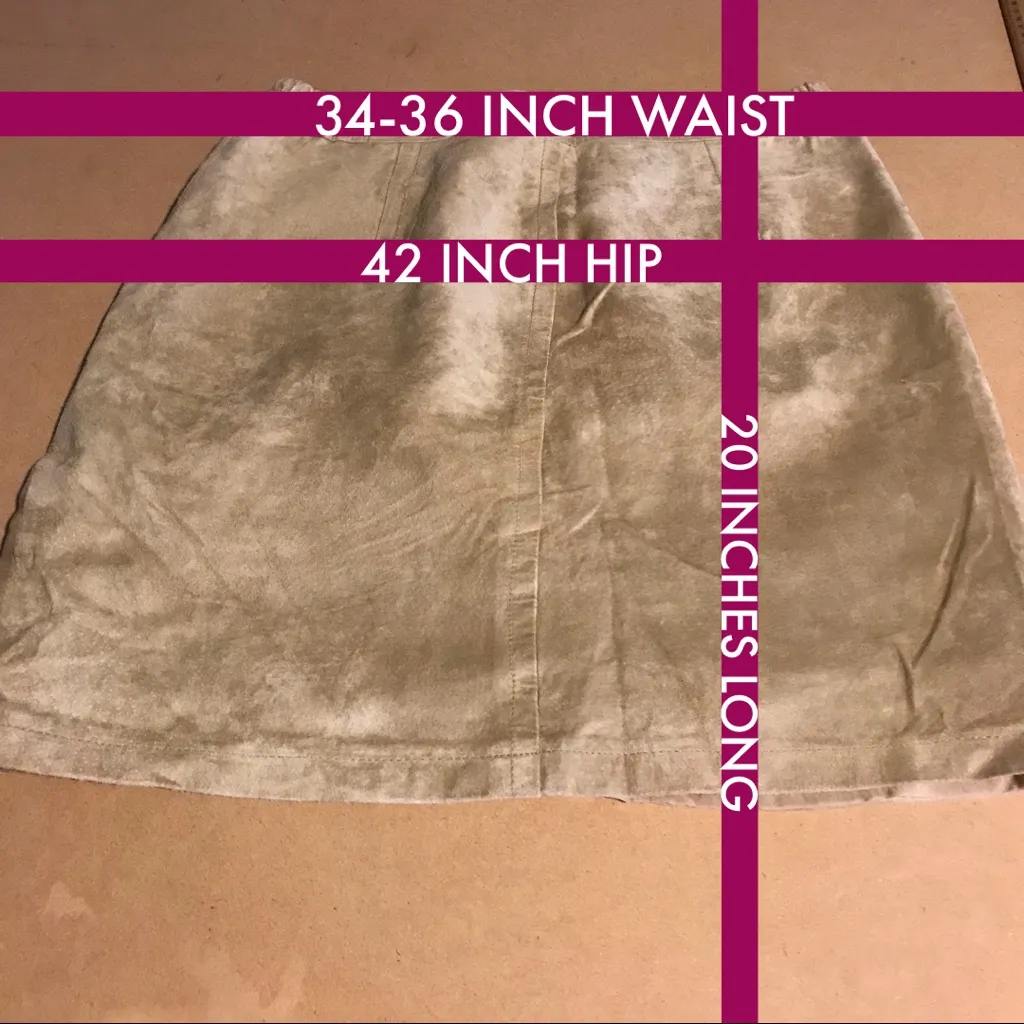 HUNT CLUB BEIGE GENUINE SUEDE SKIRT (18) - Image 6