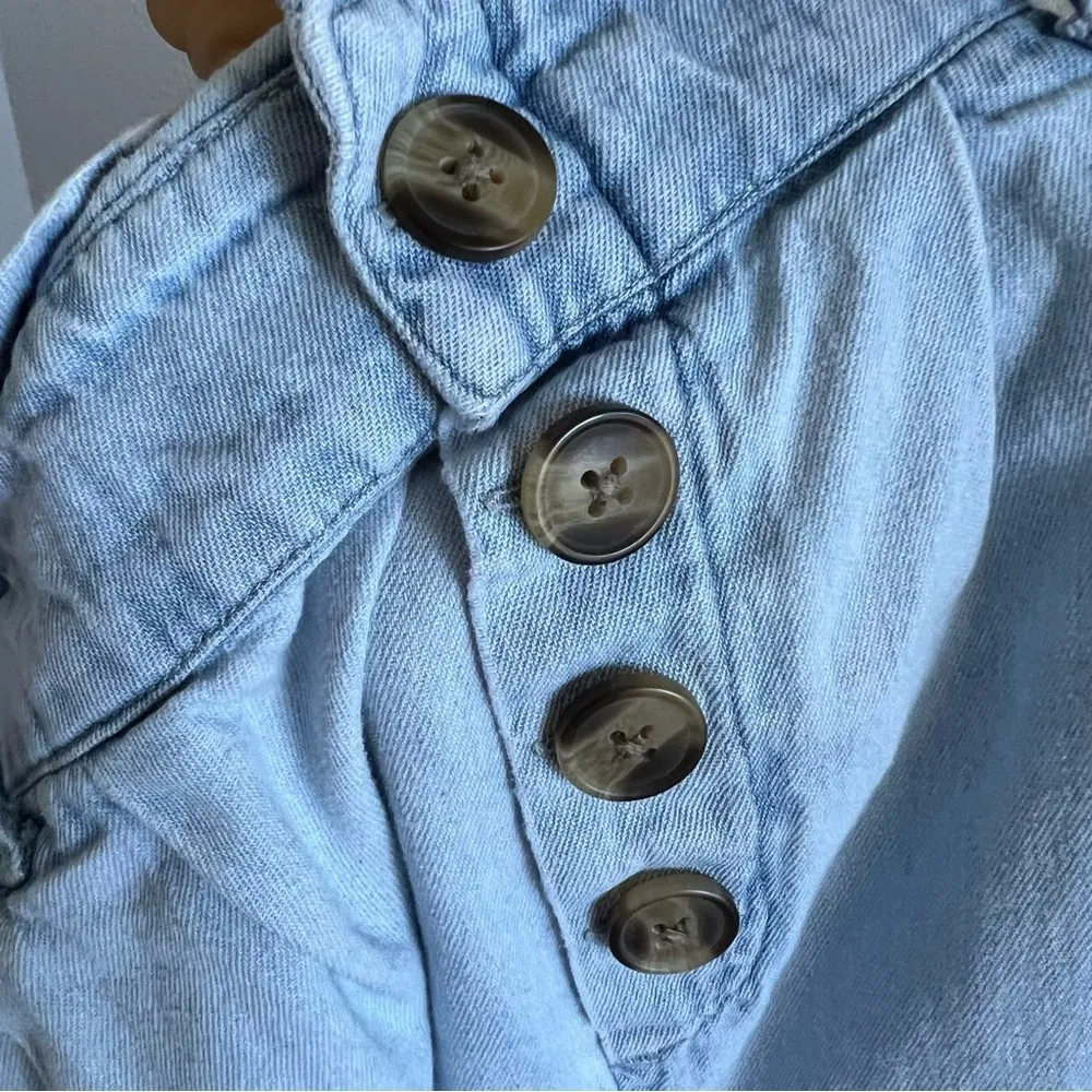 American Eagle Pull On Paperbag Chambray Pants 100% Cotton Small - Image 8