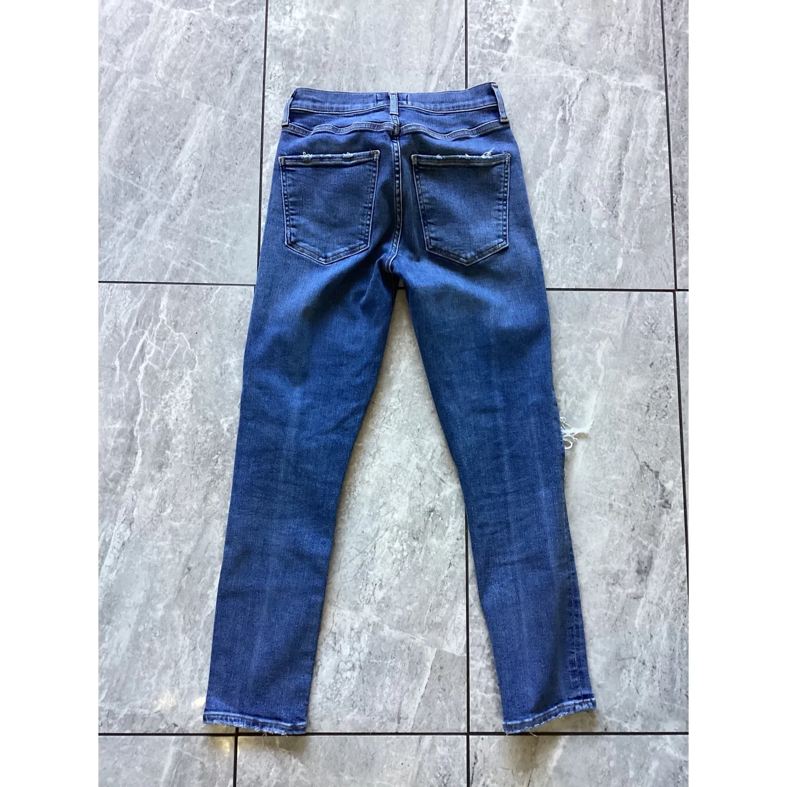 AGOLDE Premium Denim Ripped Knee High Rise Skinny Jeans Women's Size 25 - Image 3