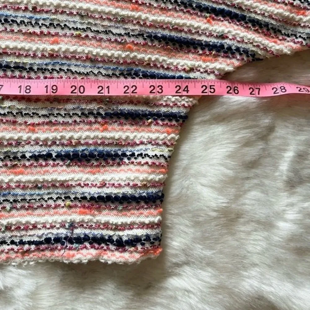 Anthropologie Postmark Malu Spacedye Stripe Cold Shoulder Blouse Sweater Large - Image 12