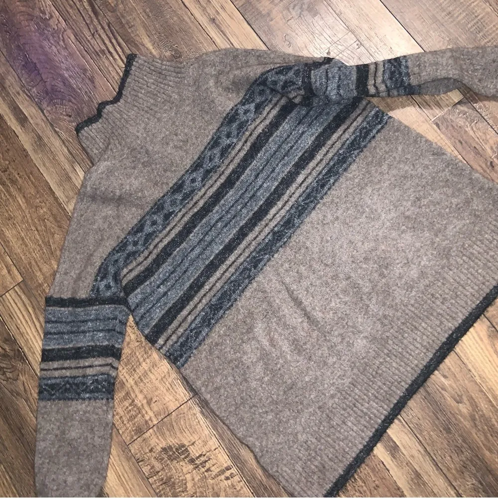 Alpaca Yosemite James perse wool designer patterned turtleneck knit sweater boho - Image 6