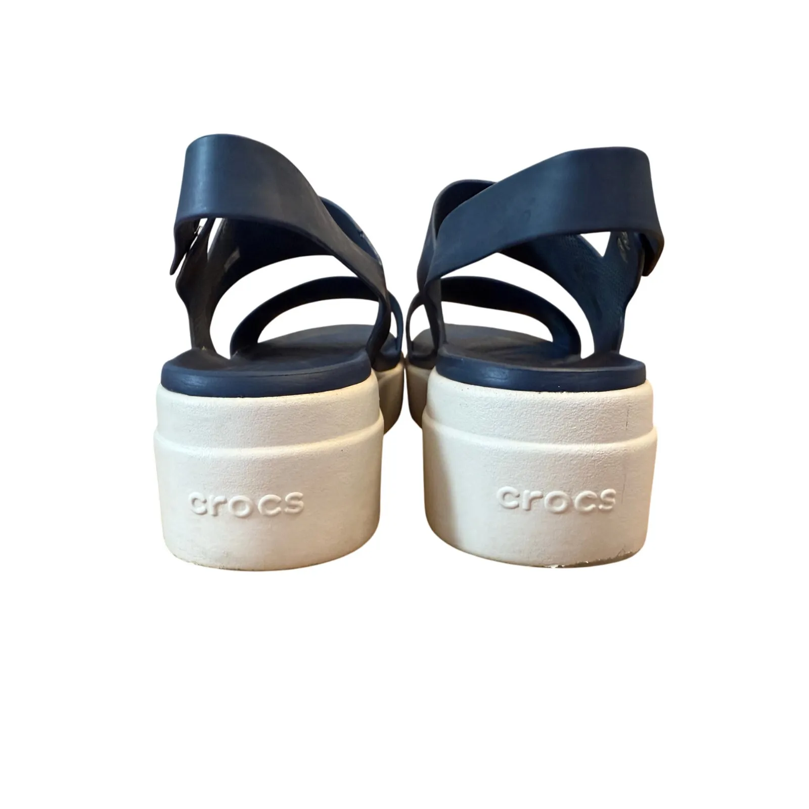 CROCS Brooklyn Low Wedge Platform Sandals Women’s Size 10 Blue Comfort 206453 - Image 6