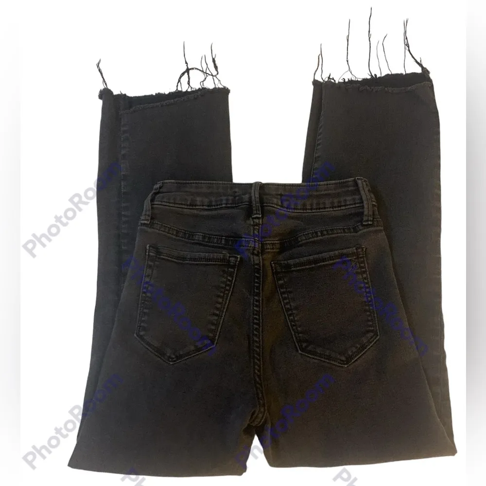 Sam Edelman Chelsea Wide Leg Crop Sz 24 Black Distressed Jeans - Image 2