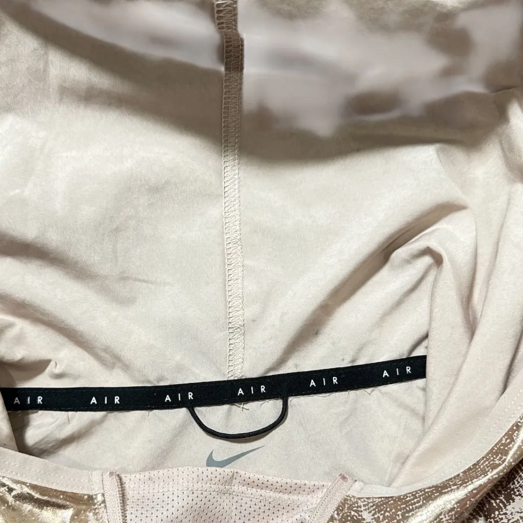 Nike Air Running Light Hoodie Jacket Womens Sz M Pink Metallic Foil Windbreaker - Image 14