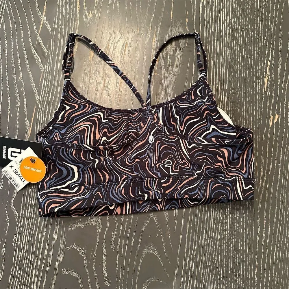 iD Ideology Women's Marble Print Low Impact Sports Bra XS Multicolor Racerback - Image 7