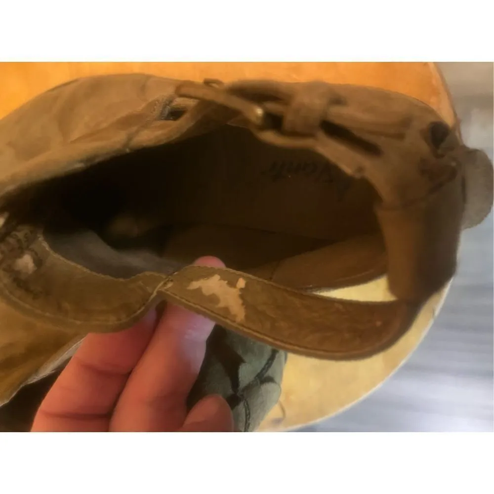 Avanti"Zoey"Brown Faux Suede Heel Belted Buckle Ankle Booties Shoes Women's SZ 7 - Image 7