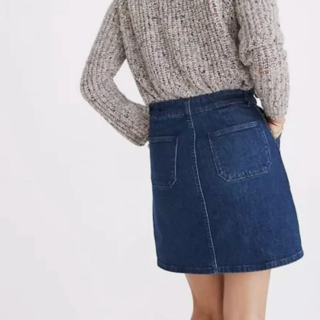 Madewell Blue Denim Jean Utility Zipper Zip-up Zip Front Mini Skirt in Size 27 - Image 2