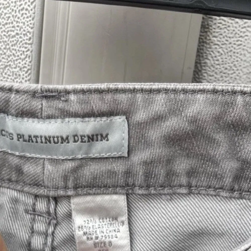 CHICO'S PLATINUM Barely Flare Gray Embellished Stretch Denim Jeans Size 0 - Image 12