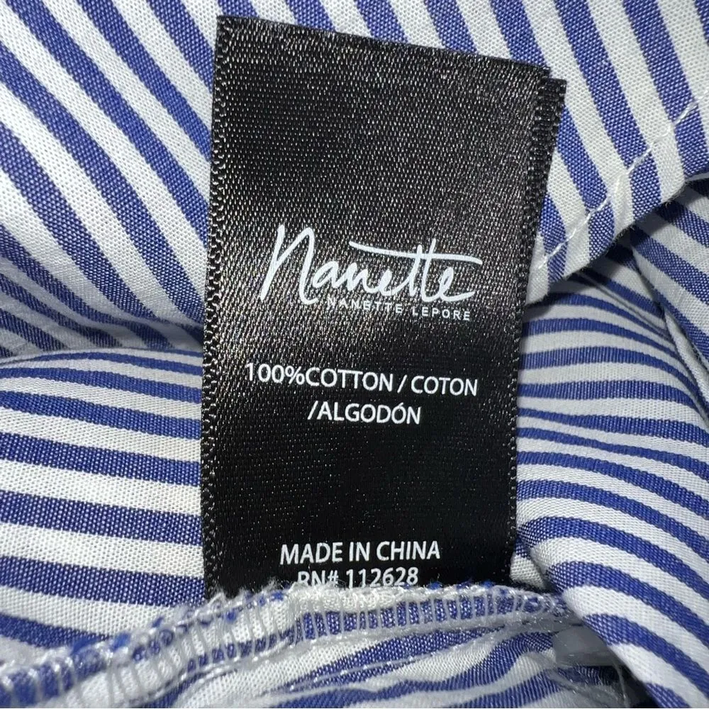 Nanette by Nanette Lepore Casual Striped Summer Tops w/Metal Floral Appliques-S - Image 12