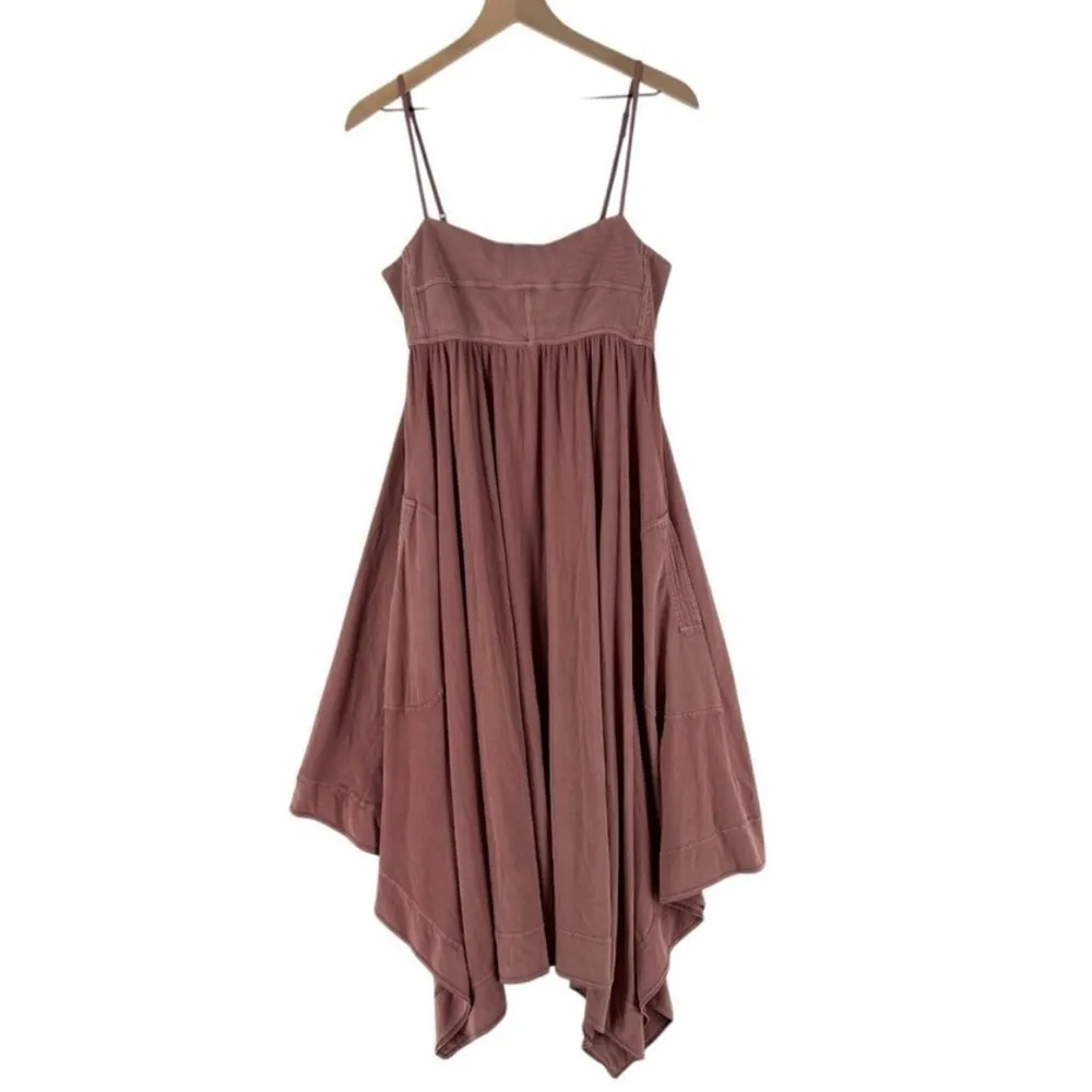 Anthropologie Daily Practice Asymmetrical A-Line Midi Dress Handkerchief Mauve L - Image 3