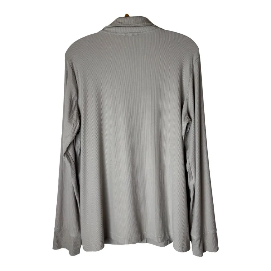 Skims Shirt Women Large Tan Ribbed Knit Soft Lounge Sleep Top Sleepwear Comfy - Image 4