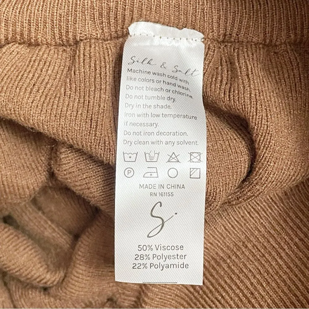 NWT Silk & Salt Luxe Lounge Pants Sweater Knit Pant Chestnut Brown Size XL NEW - Image 12