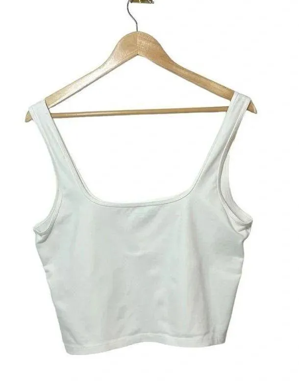Abercrombie & Fitch Bare Seamless Square Neck Corset Tank in White Size XL - Image 10
