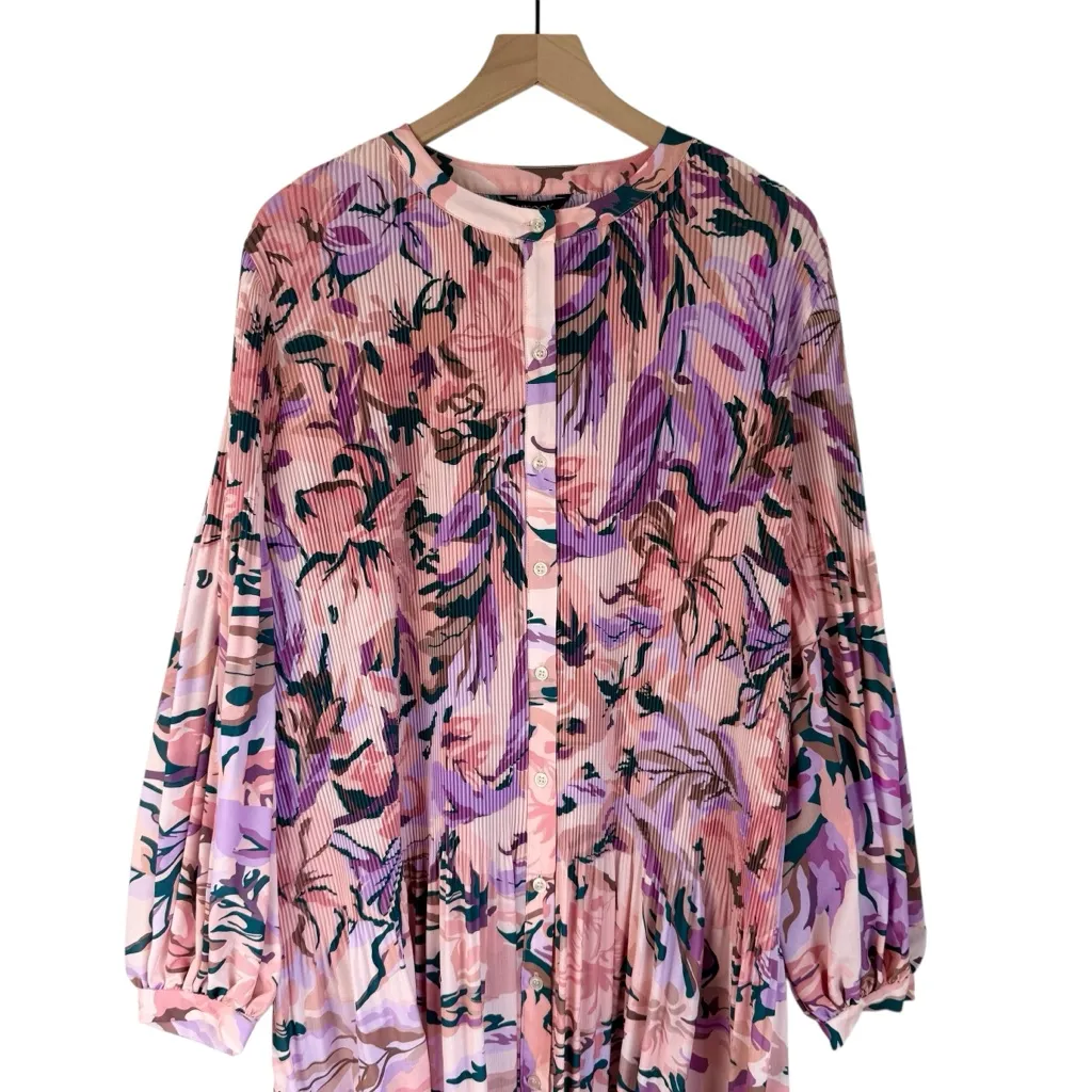 MISOOK Floral Pleated Dress Pink Sz XL NWT - Image 4