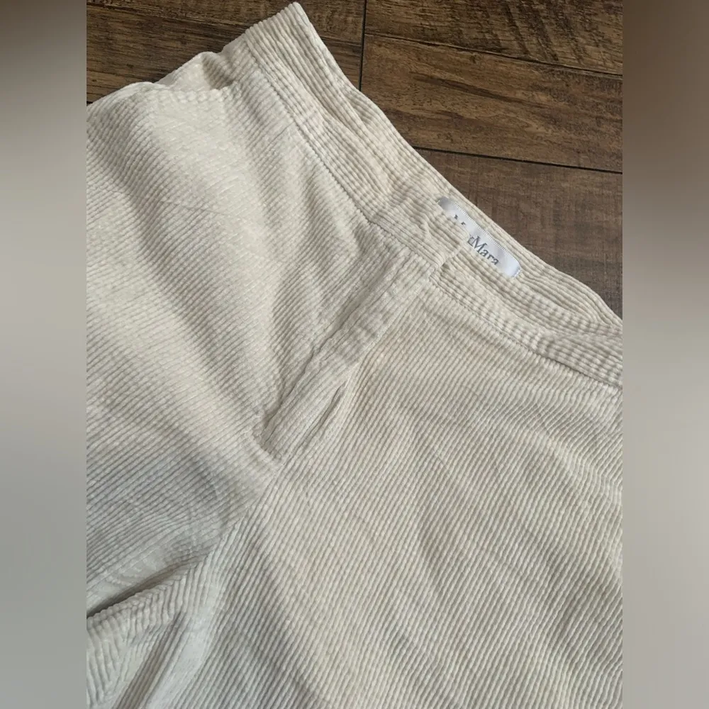 Max Mara cream Corduroy trouser pants made in Italy fall casual classic designer - Image 3