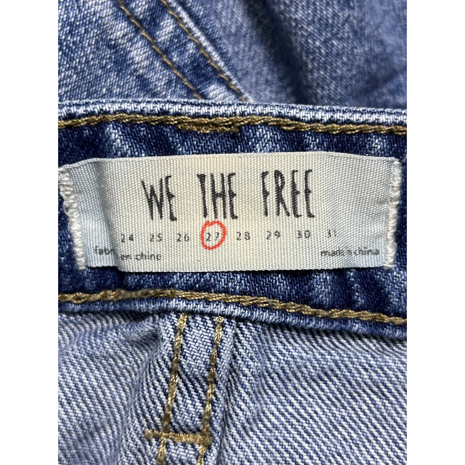 We The Free Free People Denim Mini Skirt Zip Front Frayed Hem Size 27 - Image 2